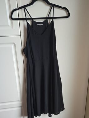 Express Black Double-Strap A-Line Dress